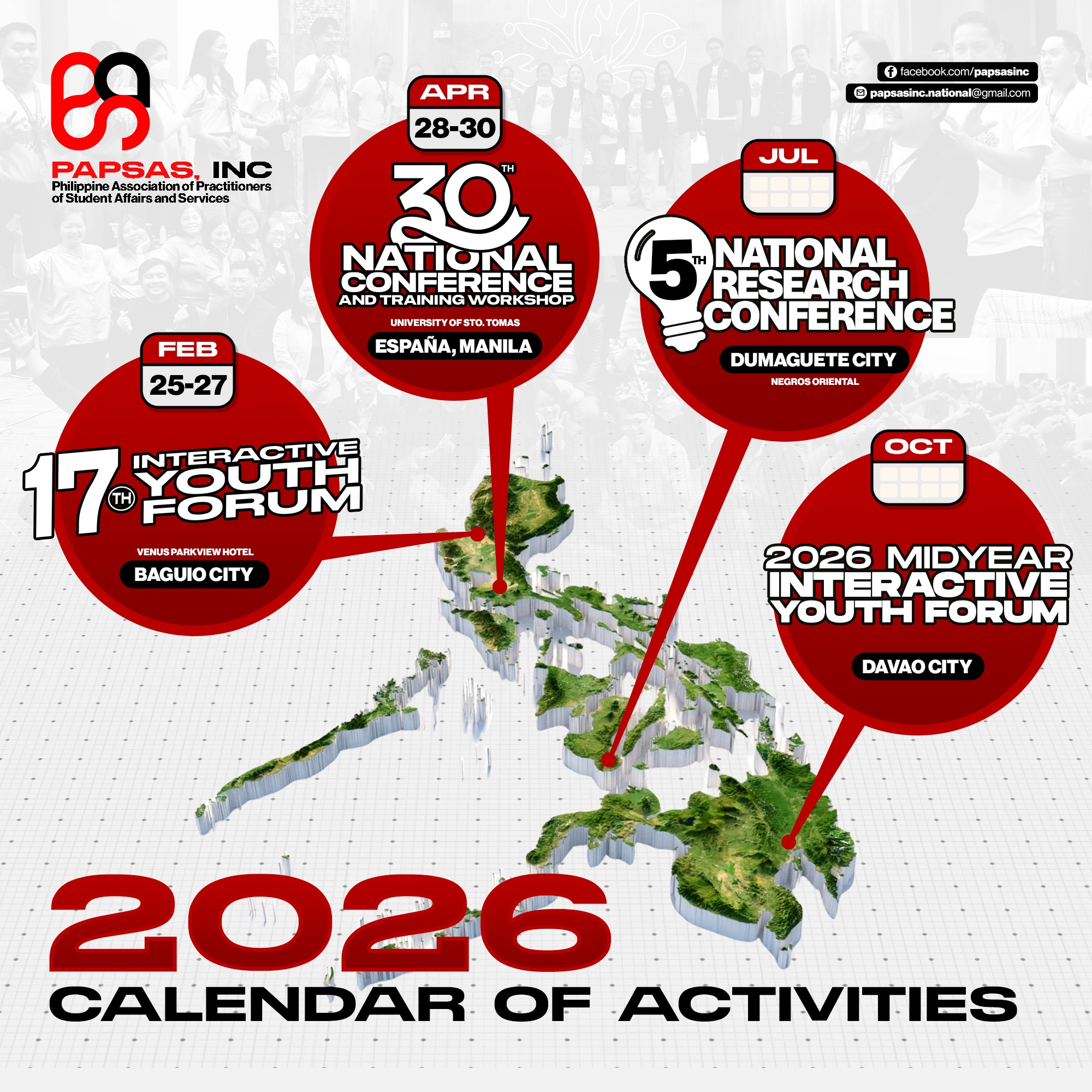 PAPSAS 2026 Calendar of Activities